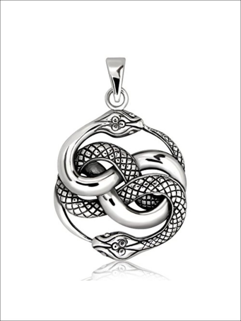 925 Sterling Silver Ouroboros Infinity Snake Serpent Pendant